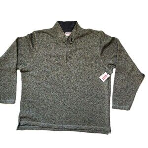 NWT Wrangler Mens 2XL Olive Heather Quarter Zip Pullover Sweater Fleece Warm